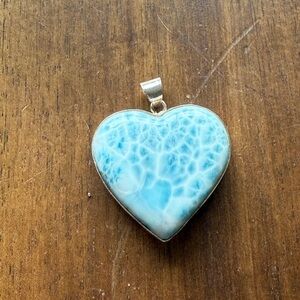 Larimar Heart-Shaped Blue Pendant